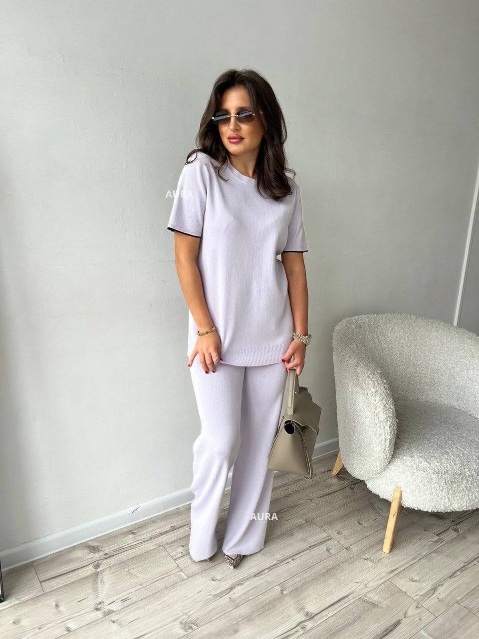 костюм женский,стильные костюмы,костюм с брюками,костюм белый,трикотажный костюм