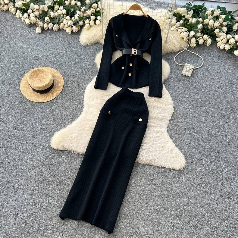 вязаные костюмы,костюм с юбкой,зимний вязаный костюм,вязаные комплекты,женский трикотажный костюм из двух предметов