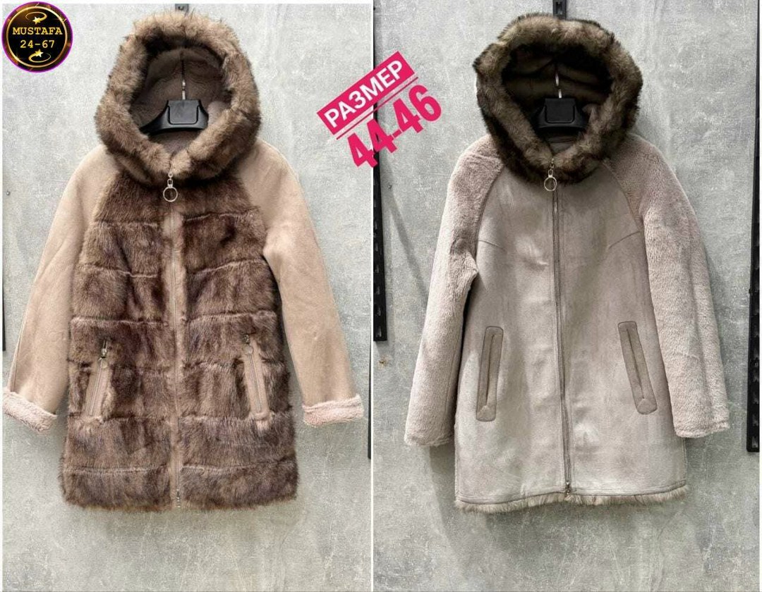 дубленка женская,дубленка двухсторонняя,двусторонние женские дублёнки,дубленка женская из натурального меха овчины крашенный капюшон,дубленка двусторонняя
