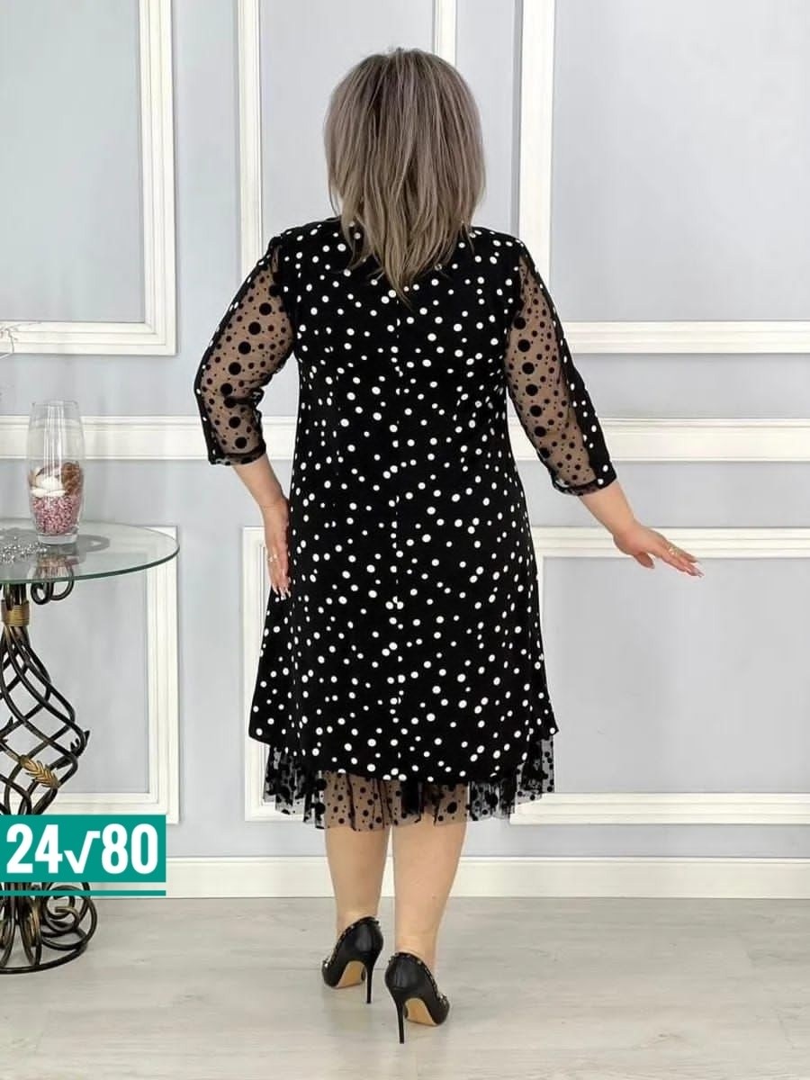 платье женское праздничное больших размеров,платье женское больших размеров,платье больших размеров,платье женская,вечернее платье больших размеров нарядное в горошек saliya brand