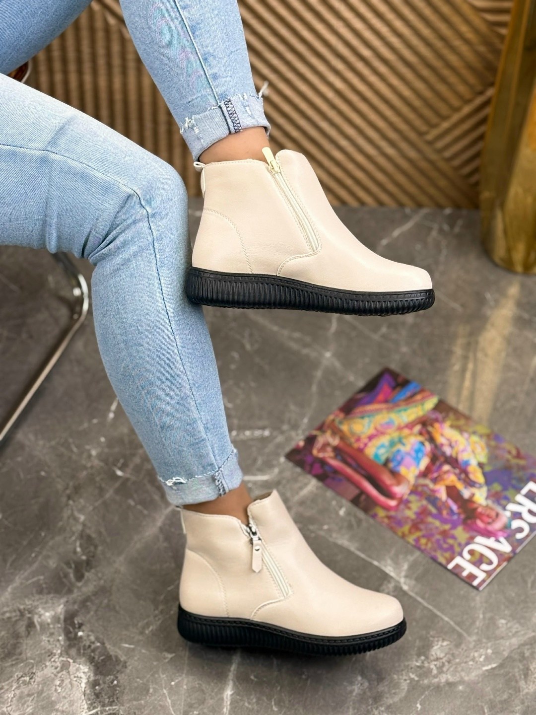 ботинки женские,,терволина бежевые зимние женские ботинки, женская,ботинки