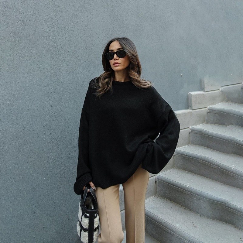 свитер оверсайз usmon style,пуловер оверсайз,базовый свитер,вязаный свитер оверсайз,свитер