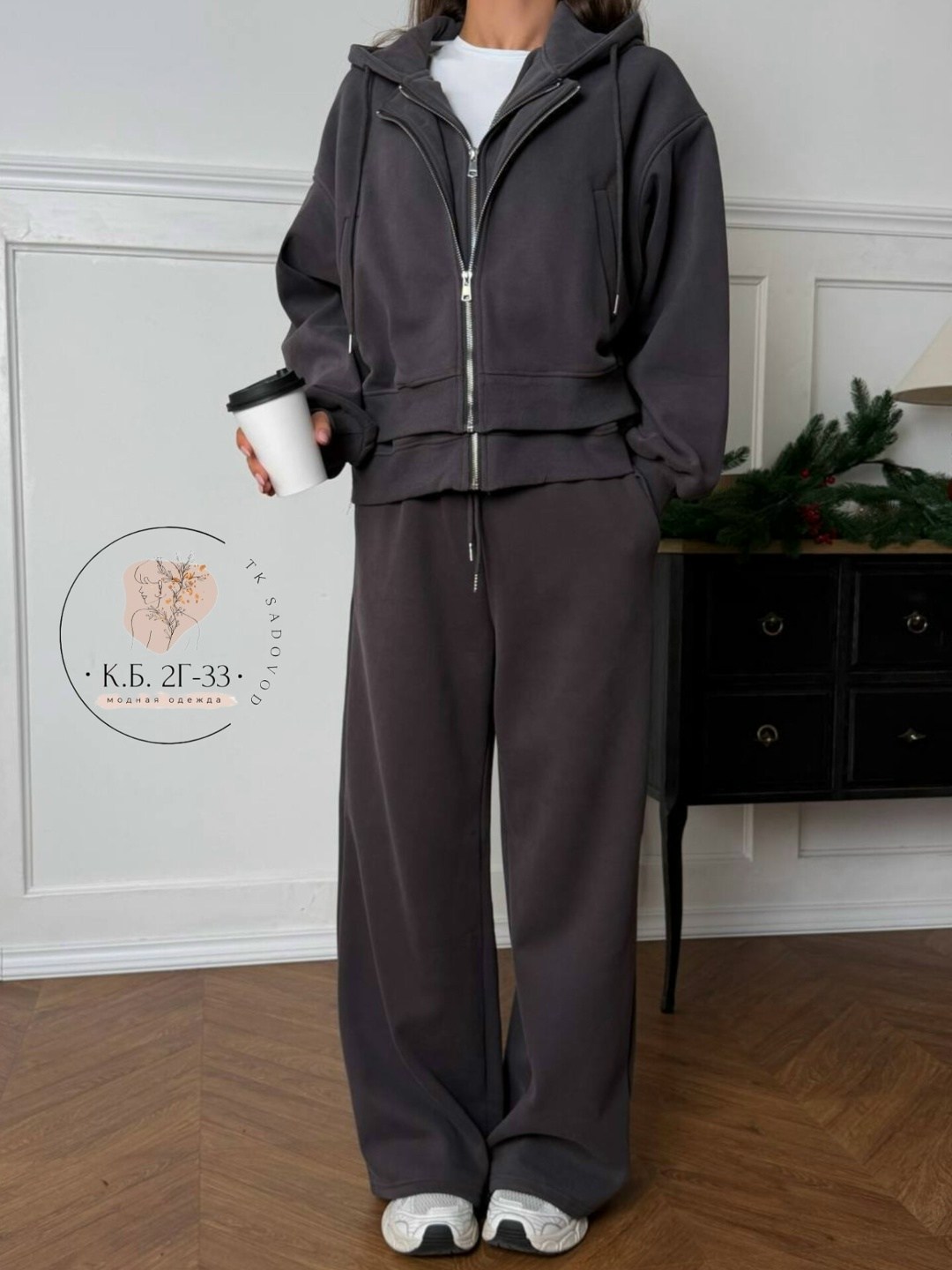 женская спортивная одежда,костюм спортивный зип худи со штанами fashion корейская цвет графит,женский костюм,спортивный костюм