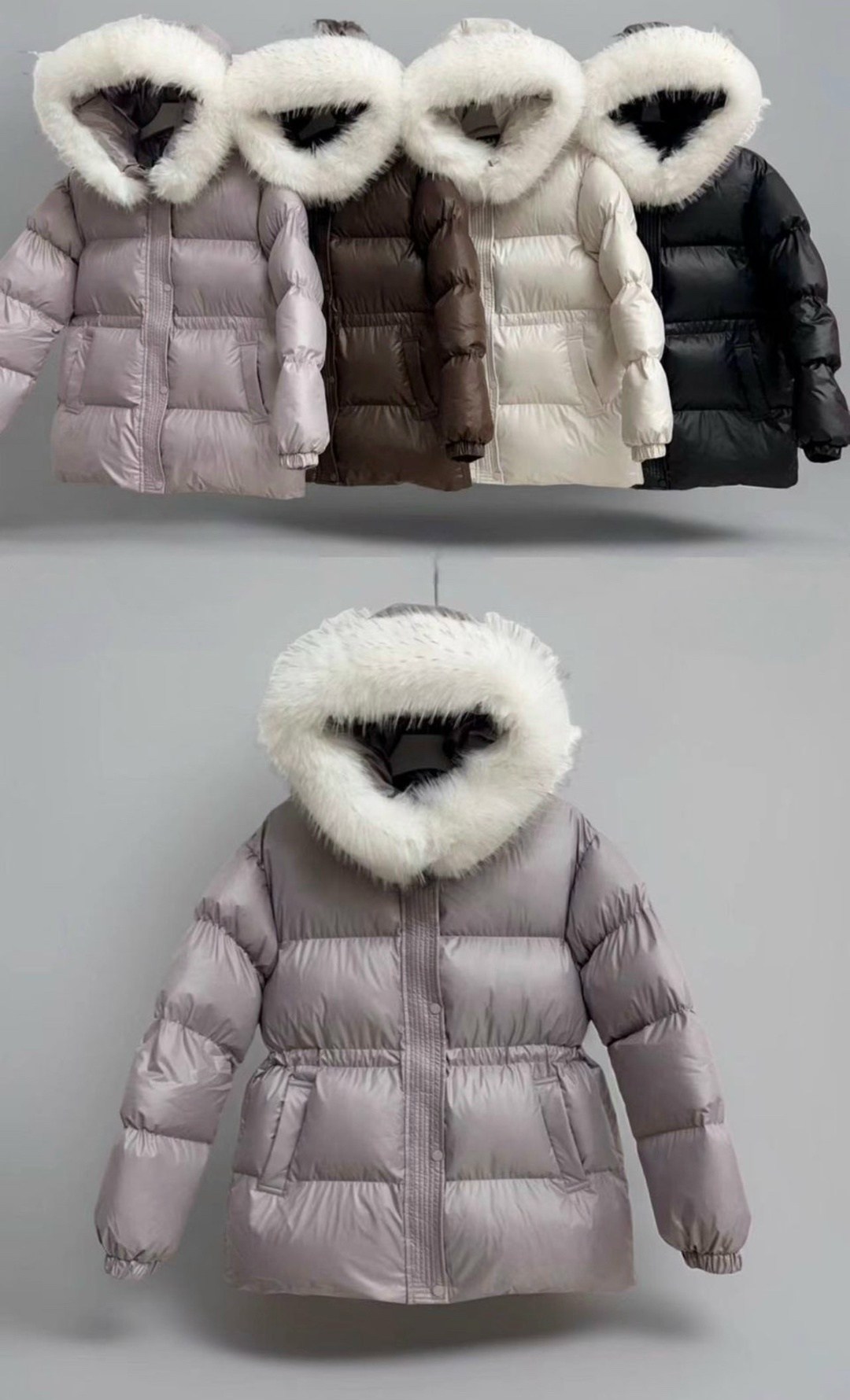 женский пуховик с большим капюшоном на белом утином пуху с меховым воротником,зимняя куртка женская,зимние куртки и пуховики,женский пуховик из 2026 натурального лисьего меха 90% пуха белой утки,корот