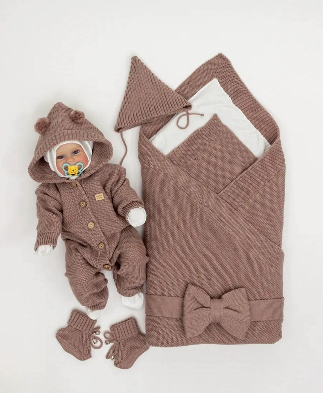 комплект на выписку,вязаный комплект на выписку,комплект на выписку для новорожденных осень,комплект на выписку "зима" шоколад,комплект на выписку laputi новорожденные