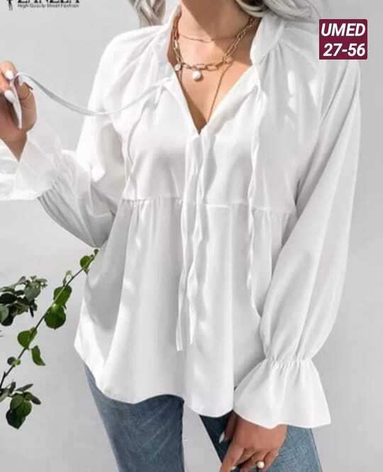 женская рубашка zanzea с расклешенными рукавами,блузка женская оверсайз,блуза,блузы 2026,женская кофта