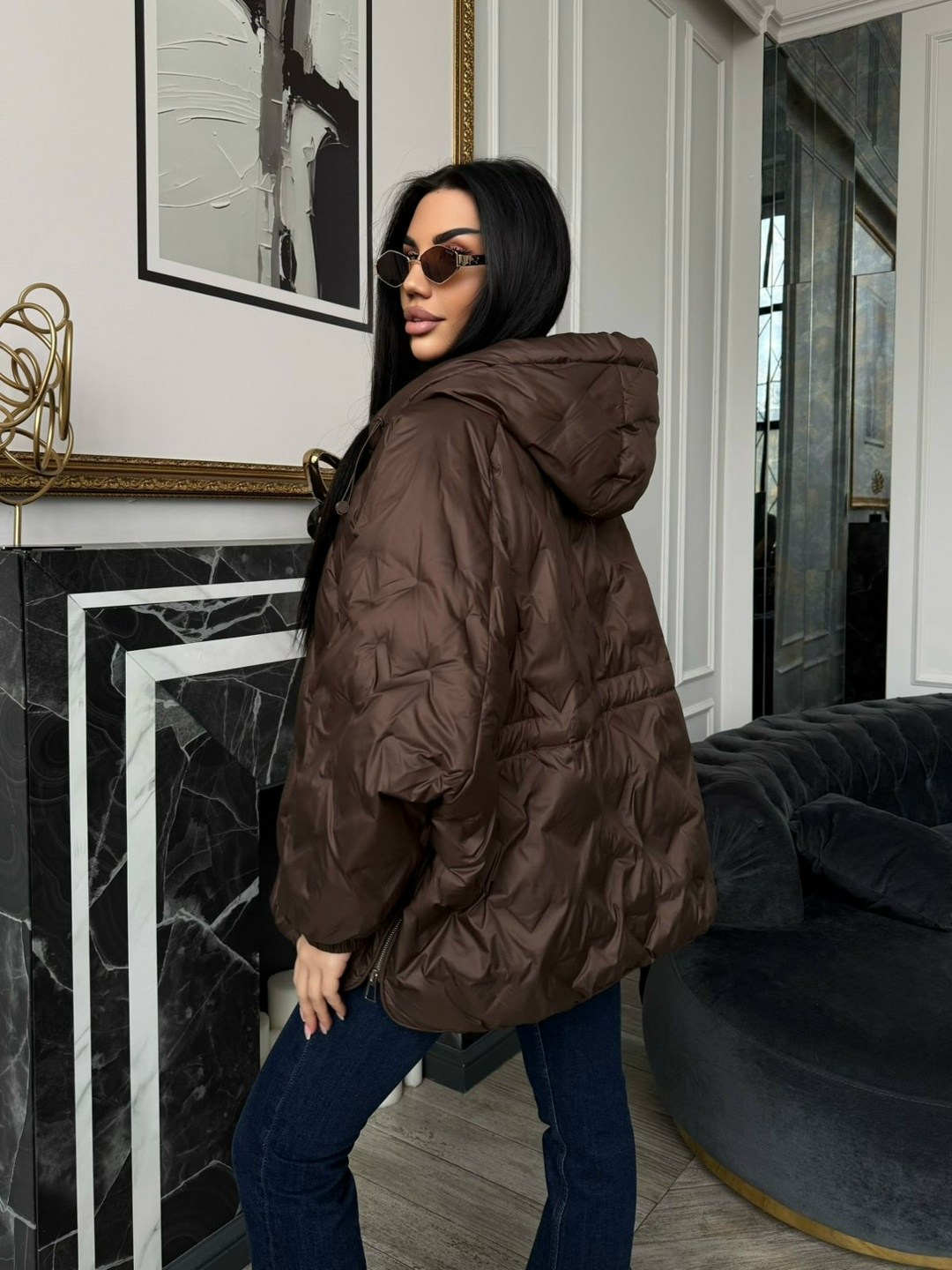 куртка стеганая оверсайз с капюшоном okxana utova brand,куртка стеганая оверсайз с капюшоном okxana utova brand 280179549,куртка оверсайз с капюшоном осенняя okxana utova brand,куртка оверсайз,куртка