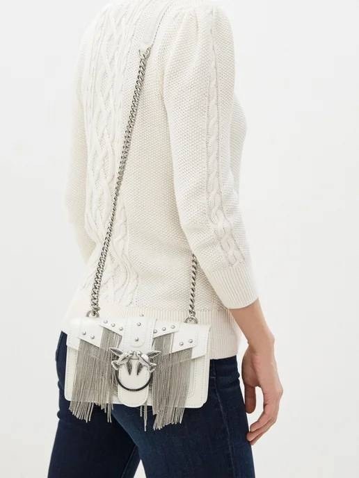 сумка женская pinko,сумка pinko,сумка pinko из натуральной кожи,сумка pinko mini love bag metal fringes,сумка pinko оригинал