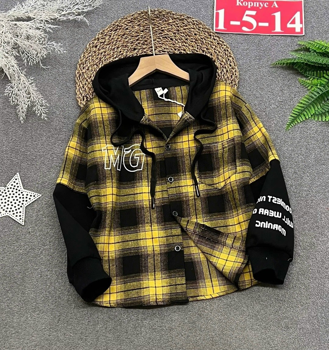 теплая рубашка в клетку для мальчика,рубашка с капюшоном мальчику,рубашка в клетку с капюшоном,рубашка для мальчика,рубашка с капюшоном