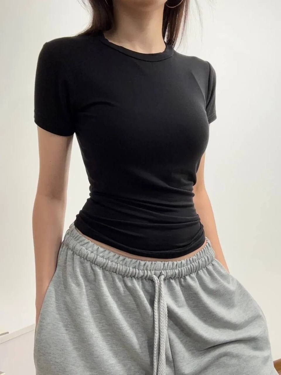 футболка женская трикотаж,топ футболка,футболка трикотаж,женская футболка,обтягивающая футболка