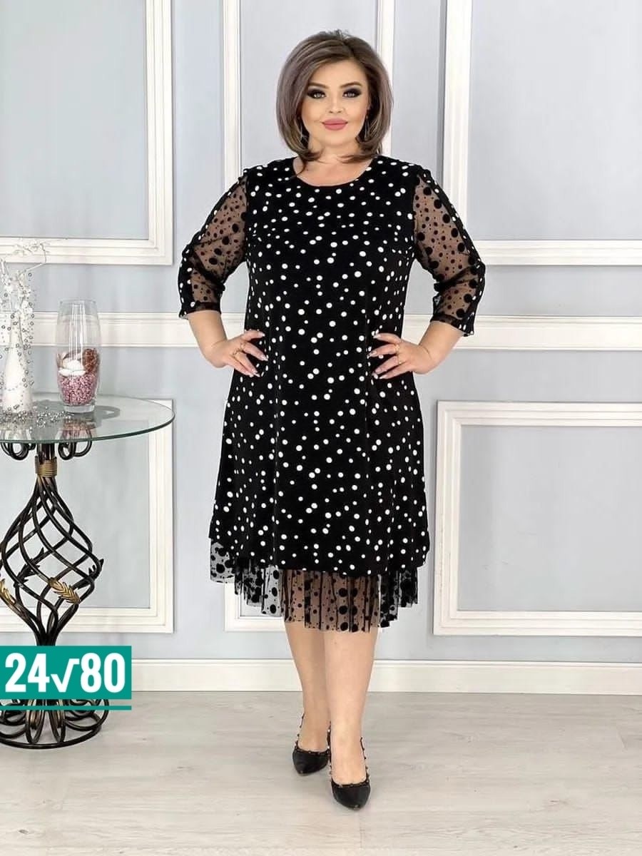 платье женское праздничное больших размеров,платье женское больших размеров,платье больших размеров,платье женская,вечернее платье больших размеров нарядное в горошек saliya brand