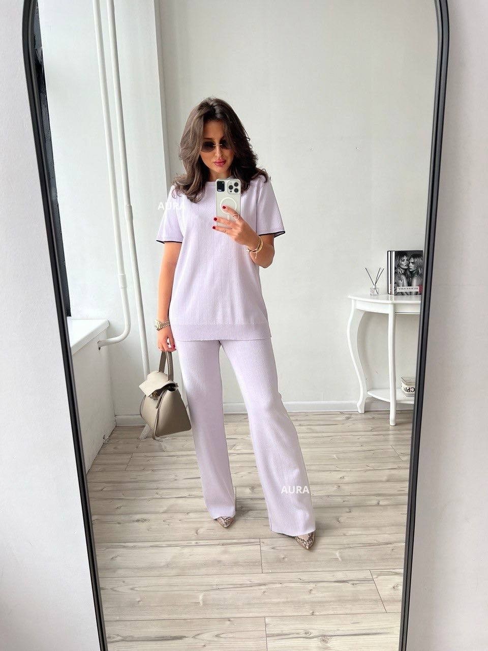 костюм женский,стильные костюмы,костюм с брюками,костюм белый,трикотажный костюм