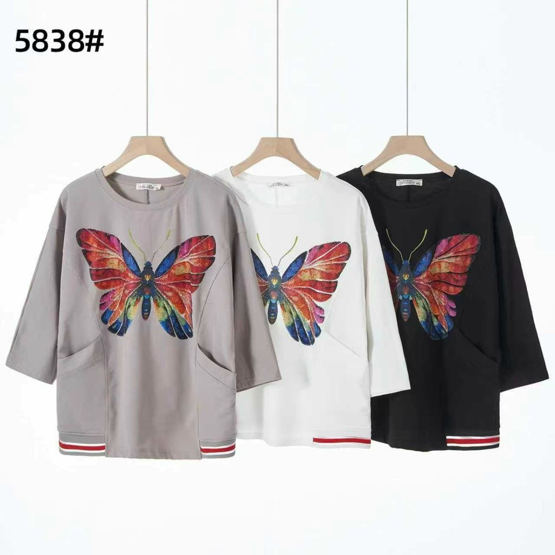 кофта женская,туника нарядная,футболка с бабочками,женские футболки с принтом,футболки с вышивкой