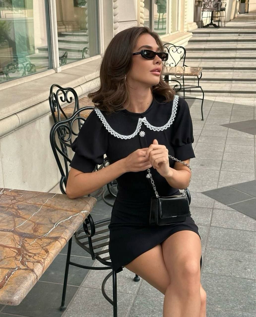 женское платье с воротником,платье с воротником,платье женское,платье с круглым воротником,корейские платья с воротником