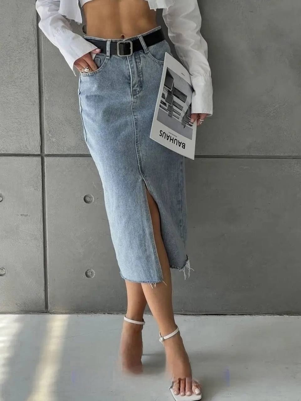 юбка джинсовая длинная,джинсовая юбка,юбка джинсовая миди с разрезом спереди gee,юбка джинсовая длинная с разрезом,женская джинсовая юбка