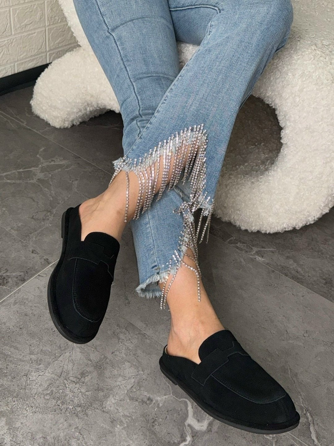 мюли замшевые,замшевые лоферы,лоферы с открытой пяткой женские, мюли, повседневные