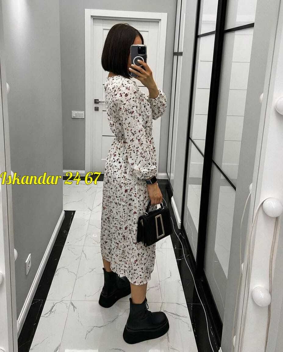 платье женское,платье ,платье женское черное в цветочек с длинным рукавом,платье женское прадо,женское платье миди