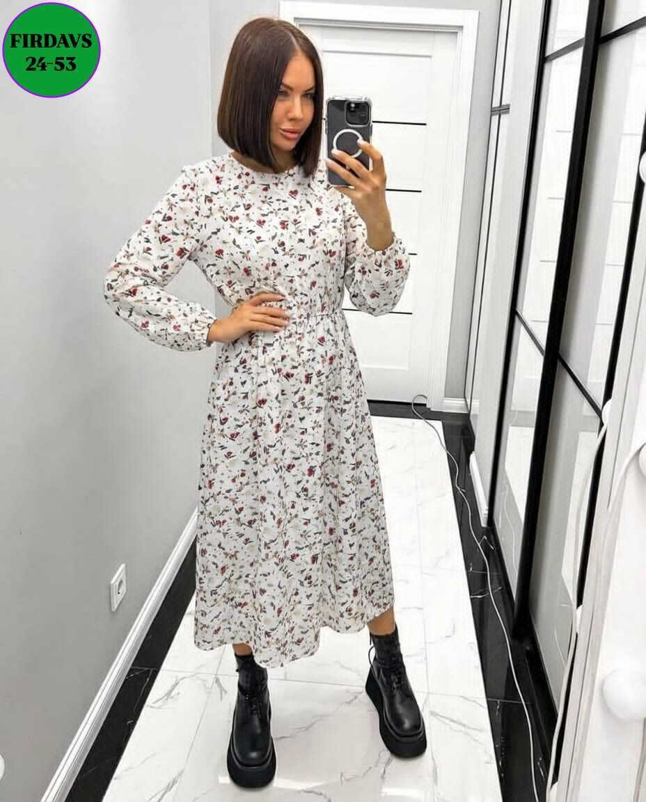платье женское,платье женское черное в цветочек с длинным рукавом,платье ,модные платья 2026,женское платье миди