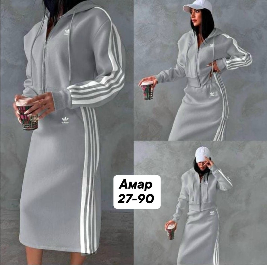 женские костюмы спортивные,спортивное платье,костюм из футера женский,платье с капюшоном,платье адидас