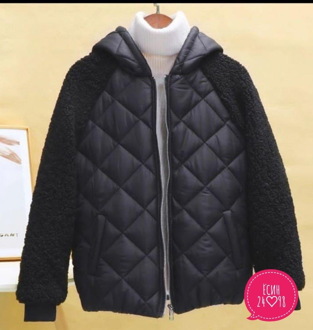 женская куртка из искусственной овечьей шерсти,куртка женская,куртка с овечьей шерстью женская,стеганая куртка,куртка женская короткая
