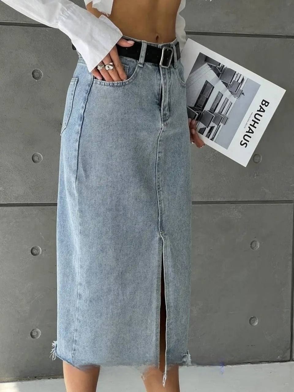 юбка джинсовая длинная,джинсовая юбка,юбка джинсовая миди с разрезом спереди gee,юбка джинсовая длинная с разрезом,женская джинсовая юбка