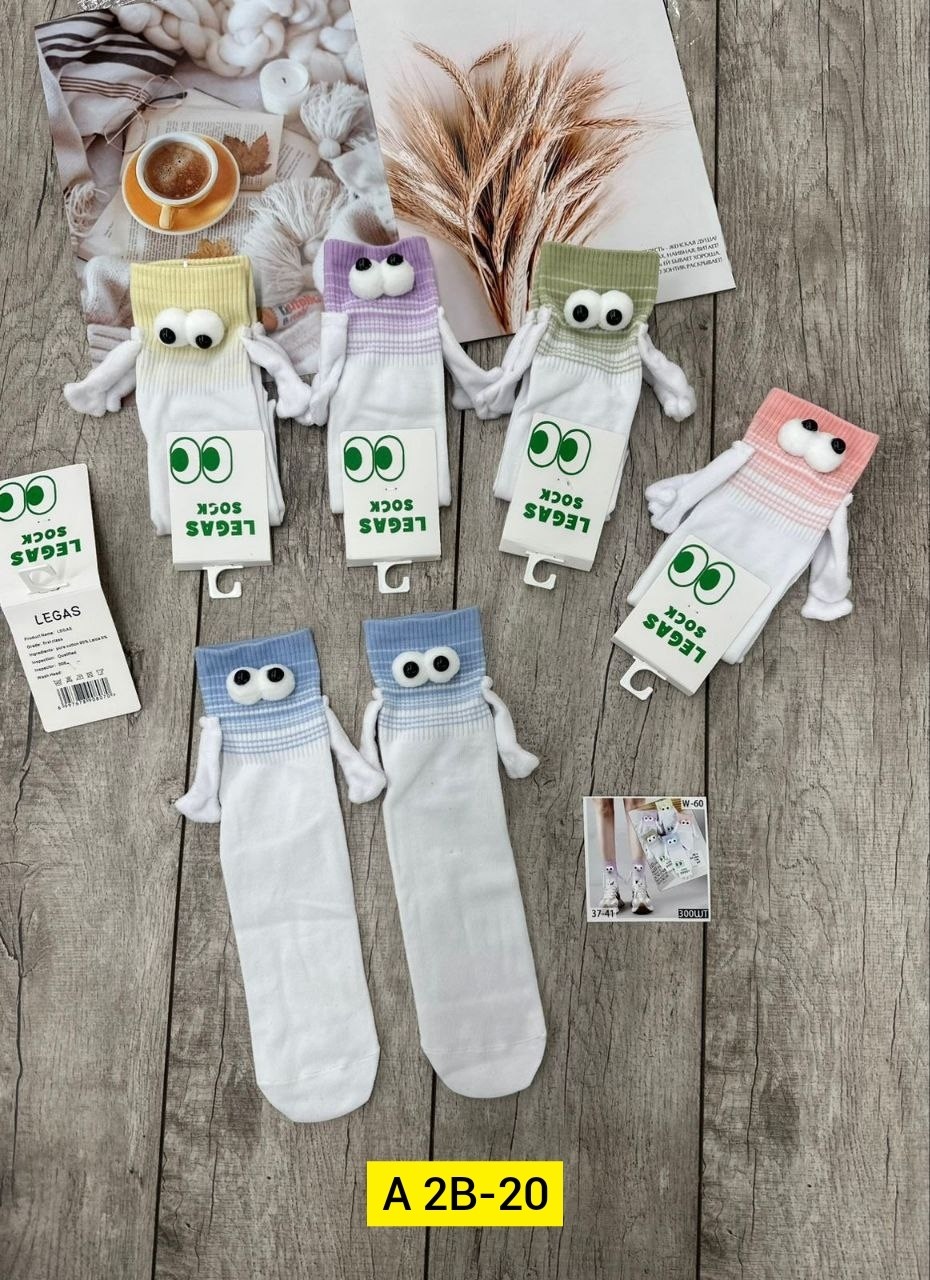 носки с ручками,носки с глазами,носки женские,5 пар носки,носки женские 10 пар
