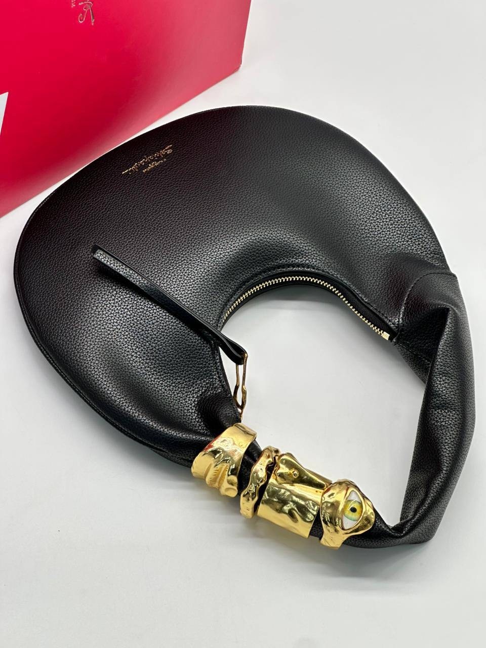 маленькая сумка-хобо cat lanvin черный,сумка,брендовая женская сумка,сумочка модная,сумка женская