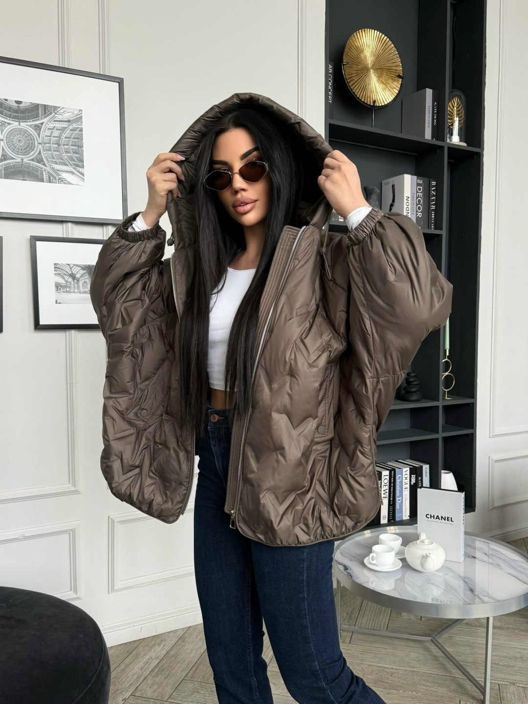 куртка стеганая оверсайз с капюшоном okxana utova brand,куртка стеганая оверсайз с капюшоном okxana utova brand 280179549,куртка оверсайз с капюшоном осенняя okxana utova brand,куртка оверсайз,куртка