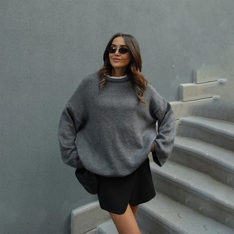 свитер оверсайз usmon style,пуловер оверсайз,базовый свитер,вязаный свитер оверсайз,свитер