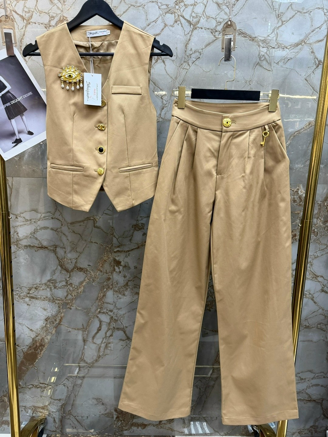 костюм с брюками,брючные костюмы женские,женские костюмы,брючный льняной костюм с жилеткой,костюм бежевый