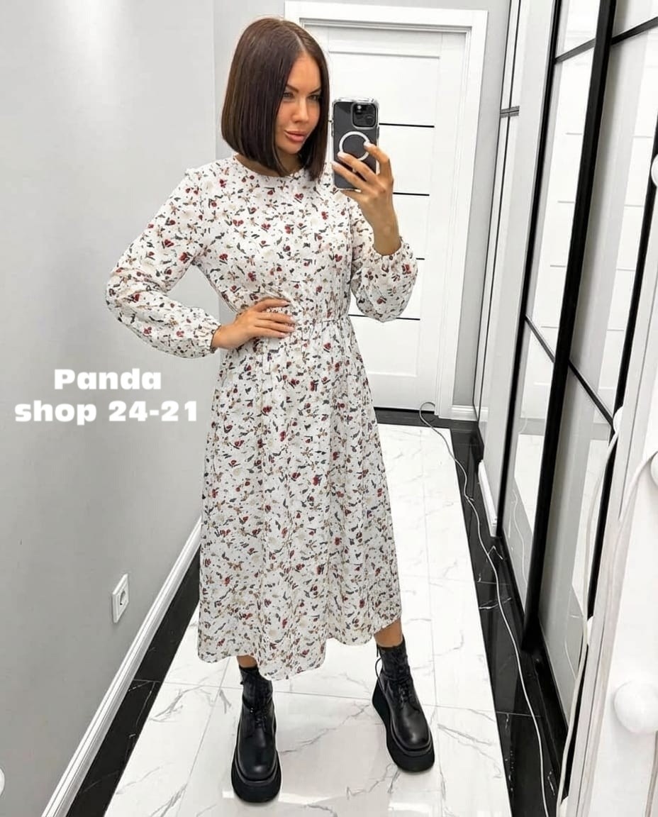 платье женское,платье женское прадо,платье женское черное в цветочек с длинным рукавом,платье ,женское платье миди