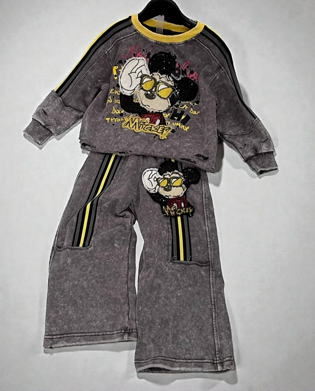 толстовка для девочек,стильный свитшот,комплект для девочек (джемпер, брюки) серый с кроликом,детский костюм,брюки для девочек