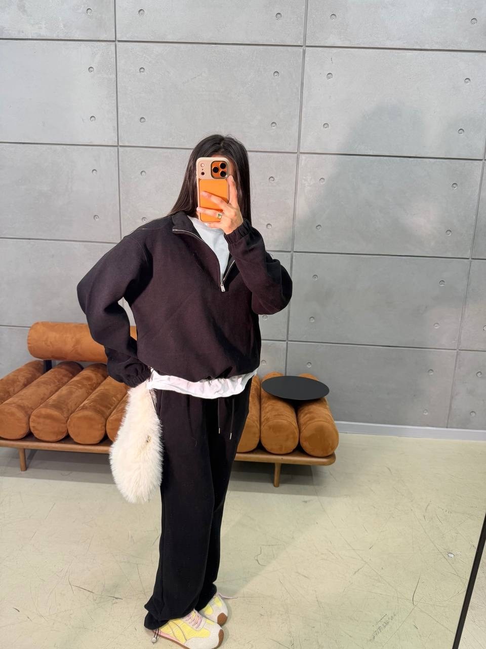 спортивный костюм,спортивный костюм женский,костюм с флисом,флисовый костюм женский,брюки свободные 12 storeez темно-синий