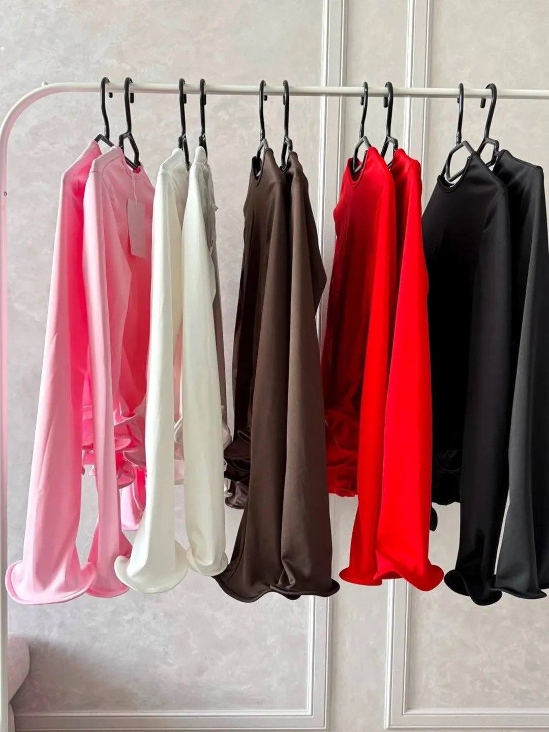 женская кофта,женский укороченный топ с круглым вырезом и расклешенными рукавами,лонгслив красный,женский топ с длинным рукавом