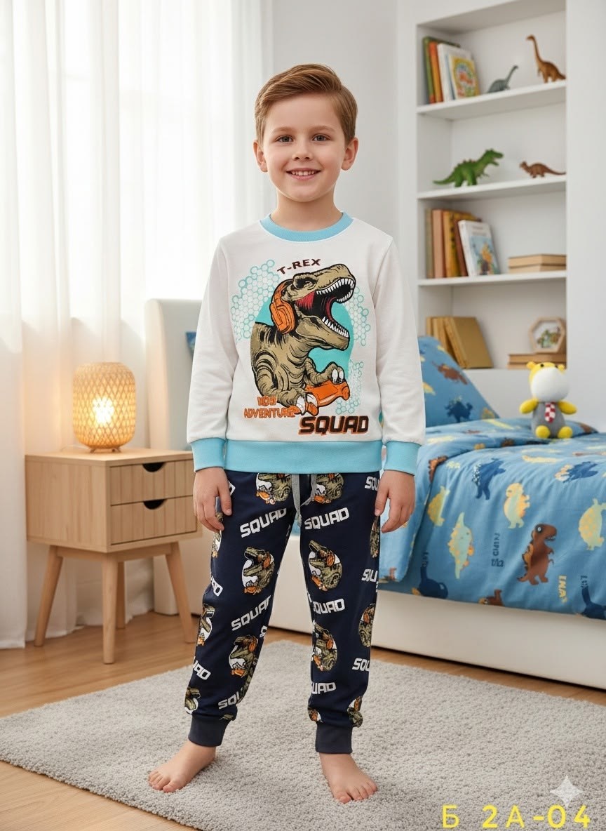 пижама детская для мальчиков,пижама детская,мальчик в пижаме,комплект пижама,пижама с динозаврами