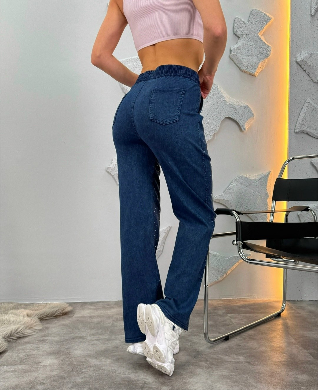 бархатные свободные прямые повседневные брюки со стразами для женщин,брюки со стразами,женские штаны из люрекса,штаны со стразами,брюки широкие палаццо со стразами bun_shop 231950334