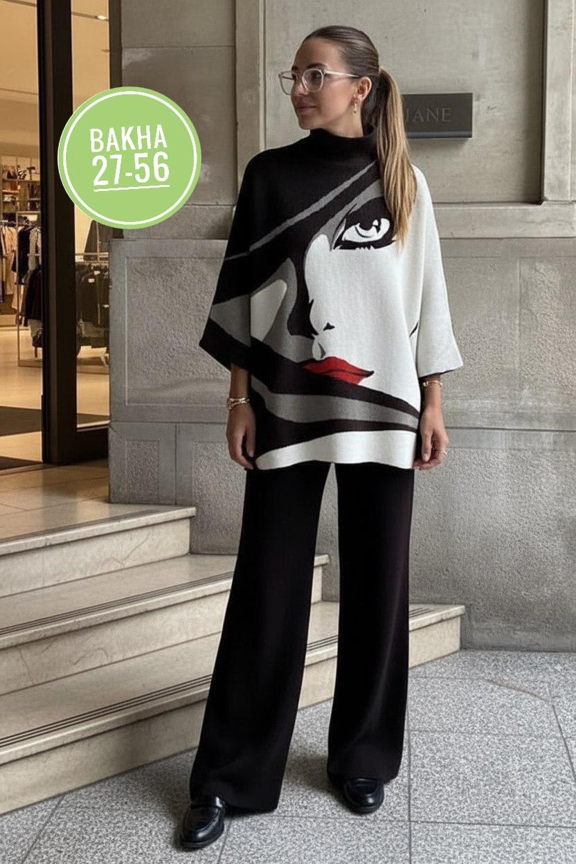 вязаная кофта,модные образы,пончо пальто,пончо в,вязаное пончо