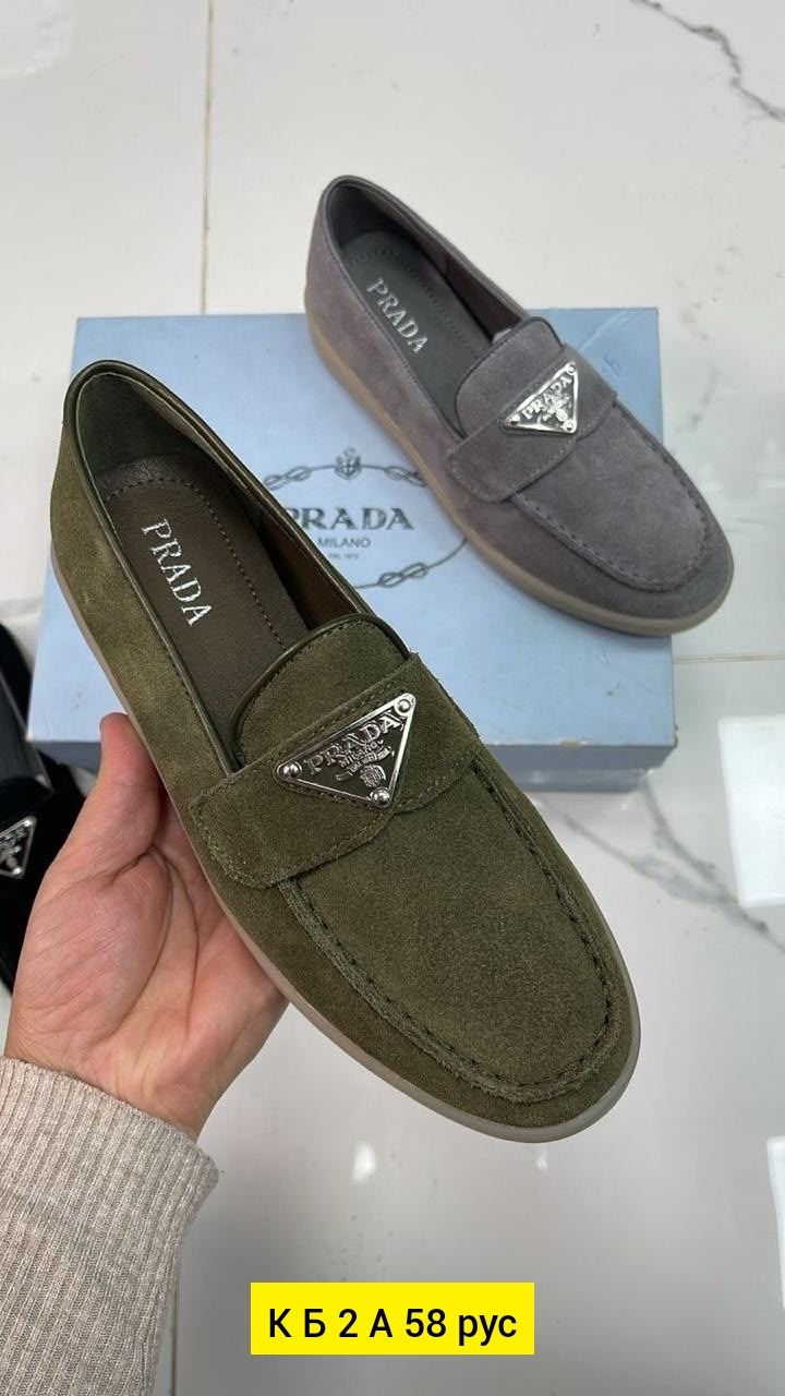 ,лоферы prada,мокасины prada,замшевые лоферы,лоферы женские loro piana