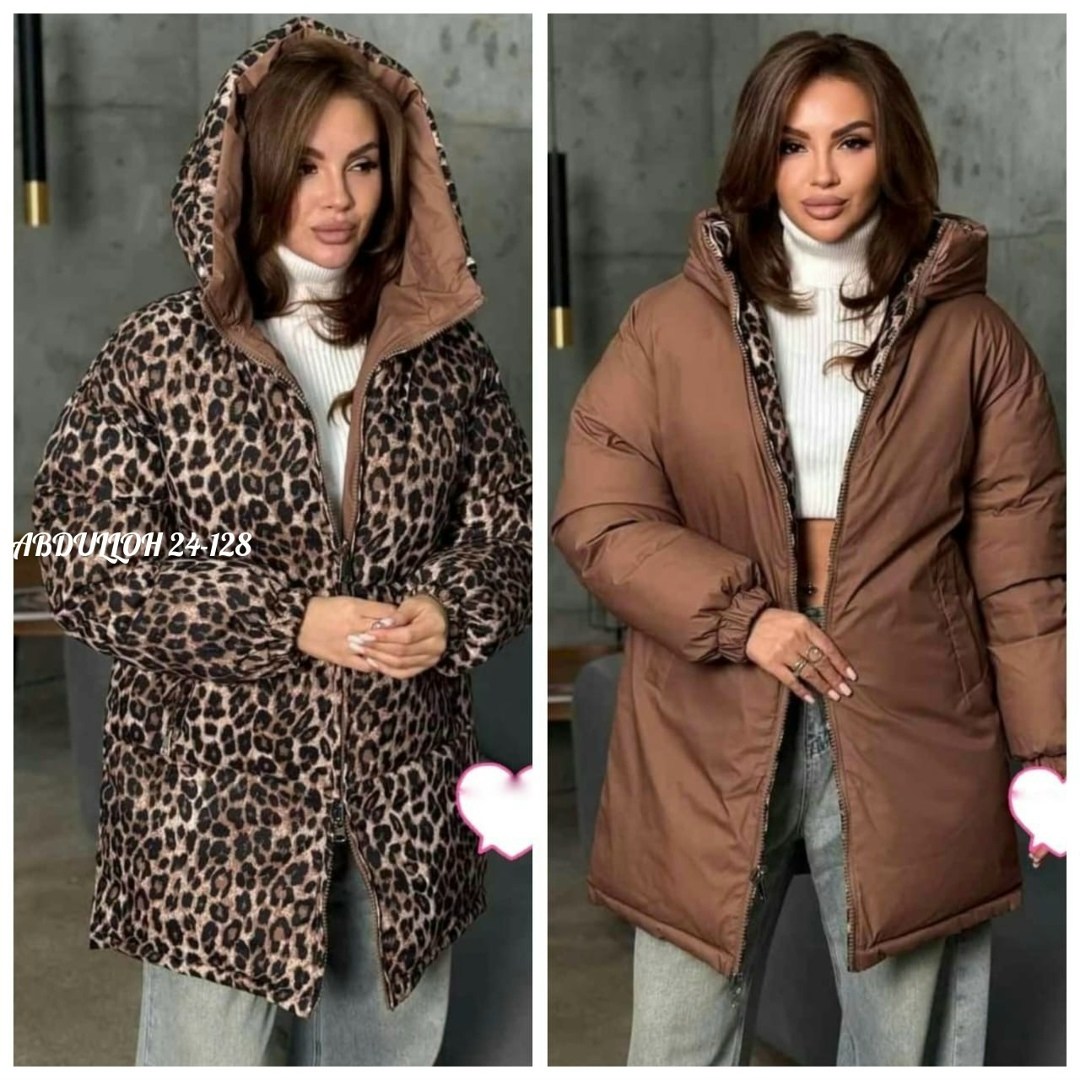 куртка леопардовая,зимняя двухсторонняя куртка,зимняя куртка двусторонняя,женская куртка,монклер леопардовый пуховик