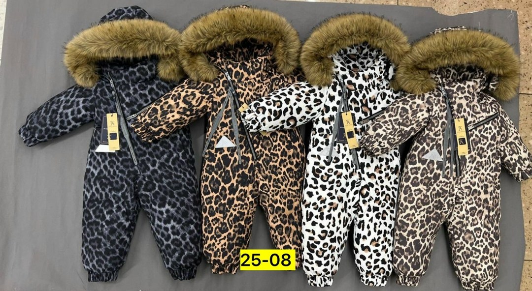 утепленный зимний комбинезон с опушкой at-fashion,комбинезон зима 2025,зимний леопардовый комбинезон для девочки d123,зимний комбинезон для девочек леопард 80 86 92 98,детский зимний комбинезон