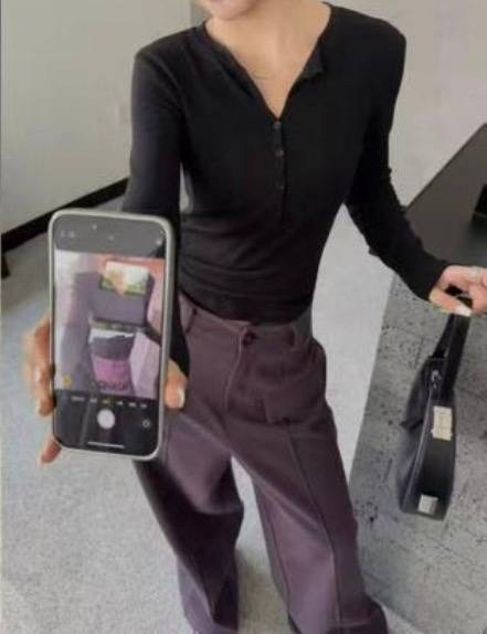 лонгслив облегающий с вырезом y2k кофта на пуговицах,женская футболка с длинным рукавом,женская однотонная футболка с круглым вырезом и пуговицами,женская однотонная облегающая повседневная футболка н