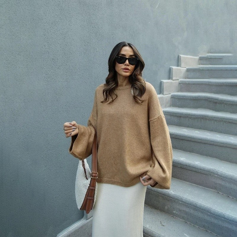 свитер оверсайз usmon style,модный свитер,пуловер оверсайз,базовый свитер,вязаный свитер оверсайз