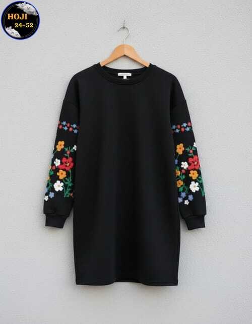 платье свитшот,платье с вышитыми рукавами,женский свитшот,женское платье с вышивкой,платье