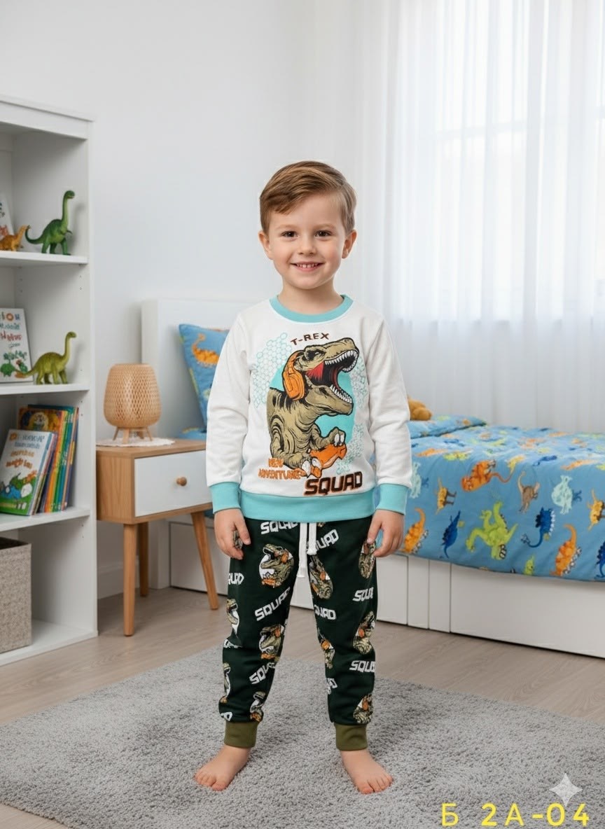 пижама детская для мальчиков,пижама детская,мальчик в пижаме,комплект пижама,пижама с динозаврами