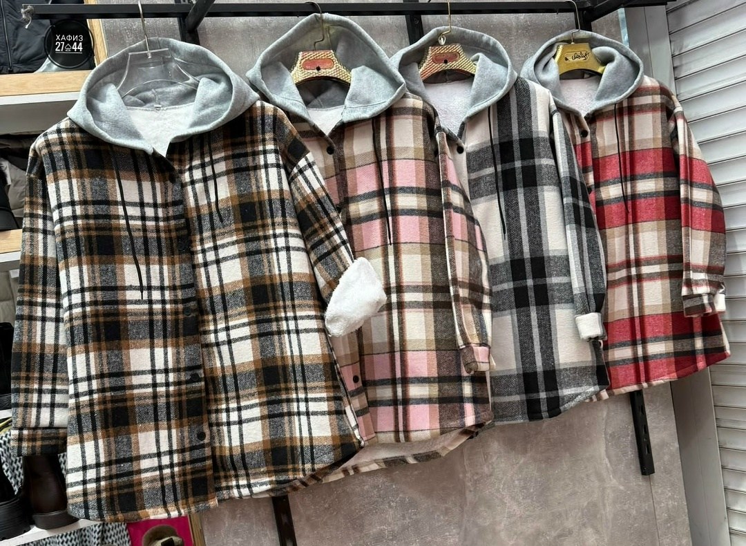 рубашка клетчатая с мехом внутри с капюшоном melidim,рубашка в клетку с капюшоном оверсайз,женская рубашка,рубашка оверсайз теплая в клетку удлиненная amy store,рубашка теплая
