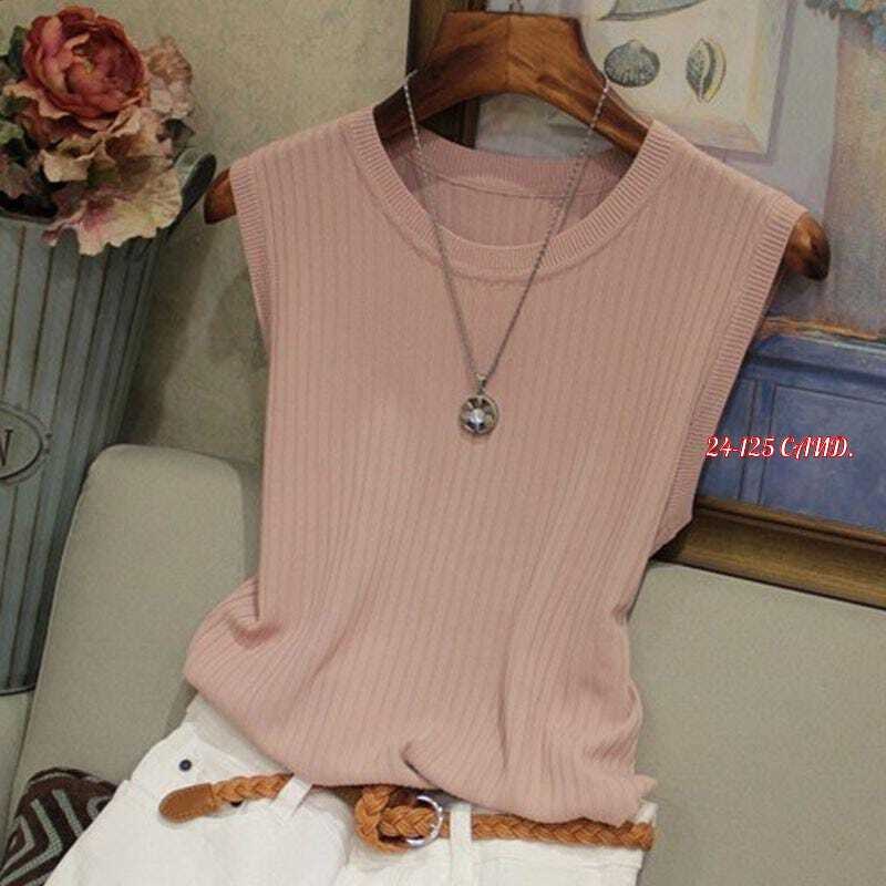 трикотажный жилет,женский летний жилет с круглым вырезом без рукавов,женский жилет с круглым вырезом,трикотажный жилет топ с круглым вырезом,блузка без рукавов женская