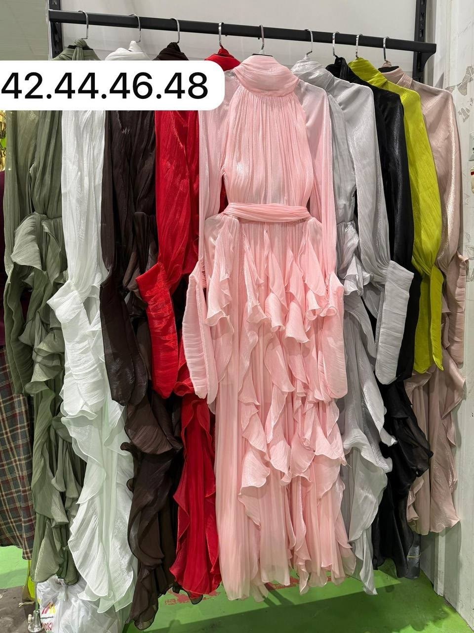 женское шифоновое платье,платье с оборками,женские длинные платья,платье с рюшами,шифоновое платье