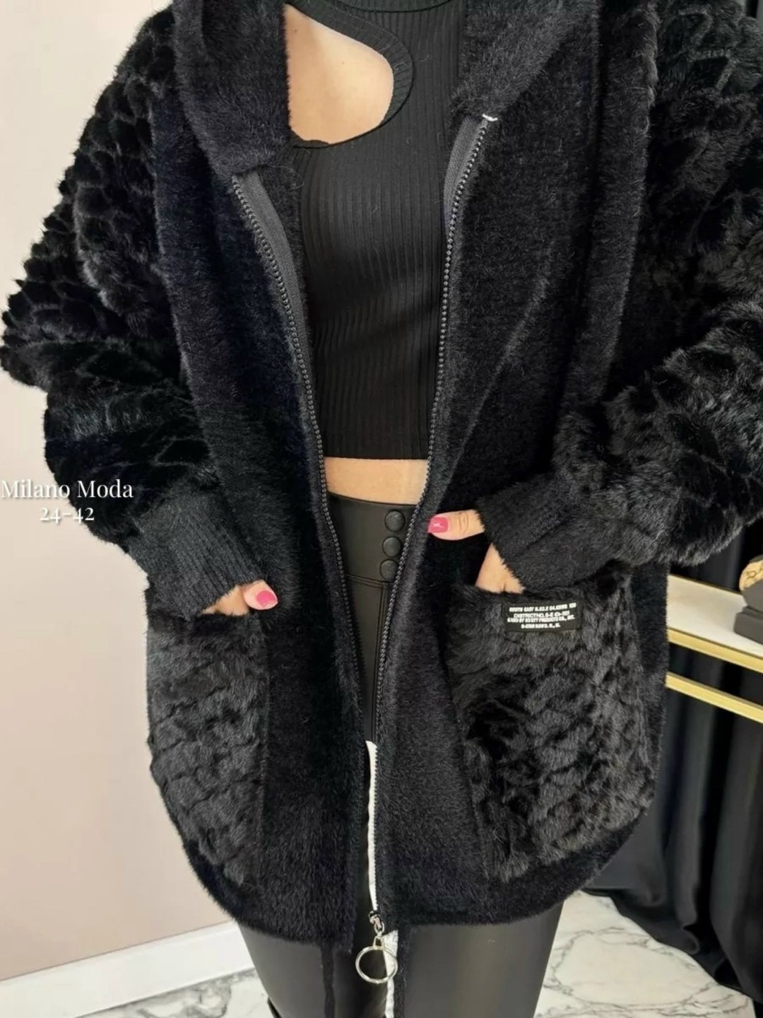 кардиган - шубка полупальто пушистый альпака ангора n&d underwear цвет черный,кардиган - шубка полупальто пушистый альпака ангора,кардиган-шубка полупальто пушистый альпака ангора n&d underwear 251909
