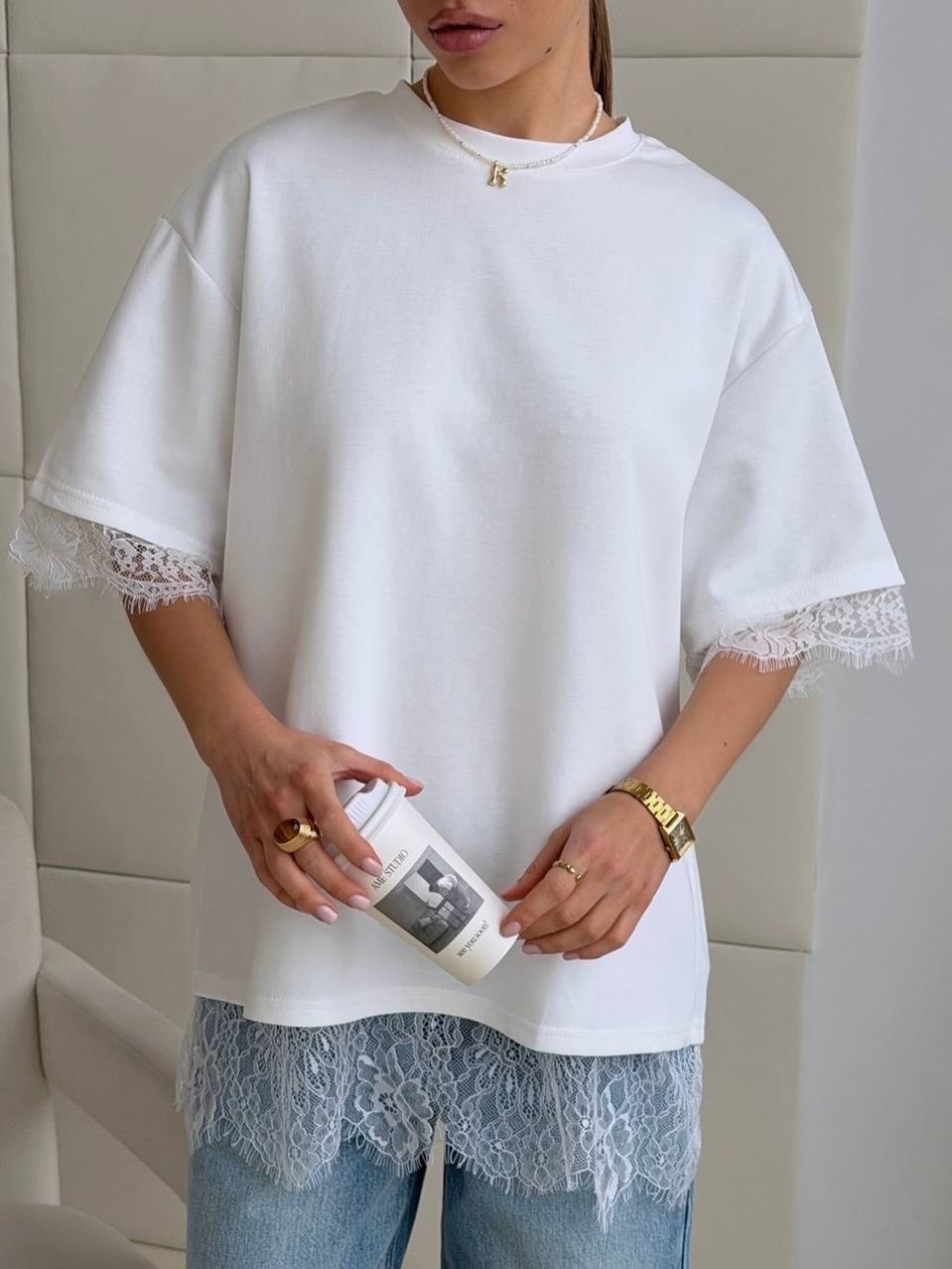 футболка с кружевами,кружевная футболка,футболка женская,футболки модные,блузка женская