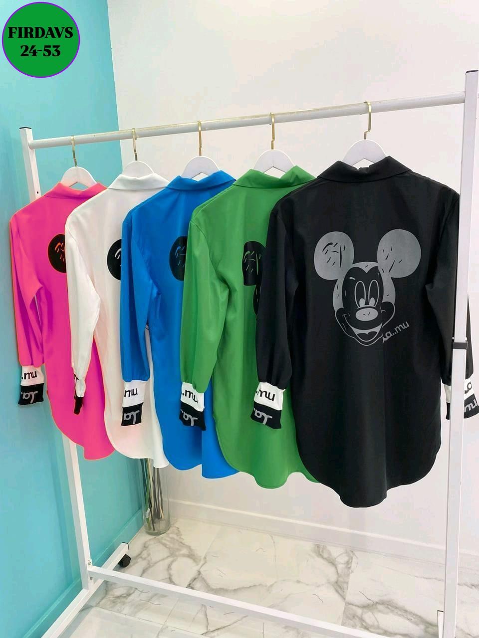 туника микки маус женская,блуза удлиненная,рубашка женская стильная,туника женская